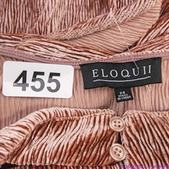 Eloquii‎ Flare sleeve textured velvet dress, 24 - Picture 14 of 16
